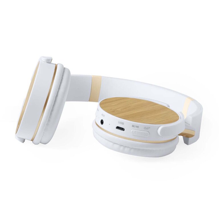 Casque BLUETOOTH® personnalisé en ABS et bambou - Sirko | pandacola - 2