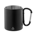 Mug personnalisable double paroi en acier recyclé avec poignée mousqueton 300 ml - Hacroche Recyclé | pandacola - thumb