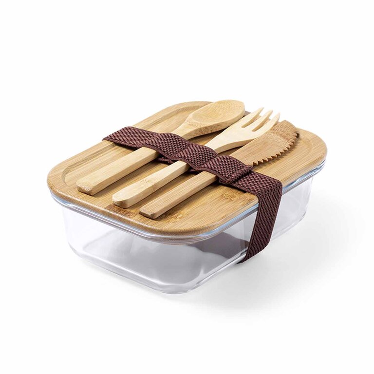 Lunch box personnalisée en verre et bambou 700 ml - Fusila | pandacola - 1
