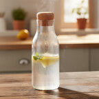 Carafe en verre personnalisée avec bouchon liège 600 ml - Juca | pandacola - thumb - 2