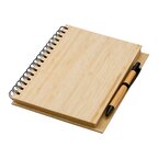 Carnet A5 personnalisé à spirales en bambou 140 pages lignées - Whimy | pandacola - thumb