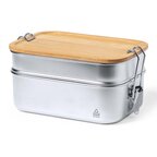 Lunch box personnalisée en acier avec couverle bambou 940 ml  - Coultero | pandacola - thumb