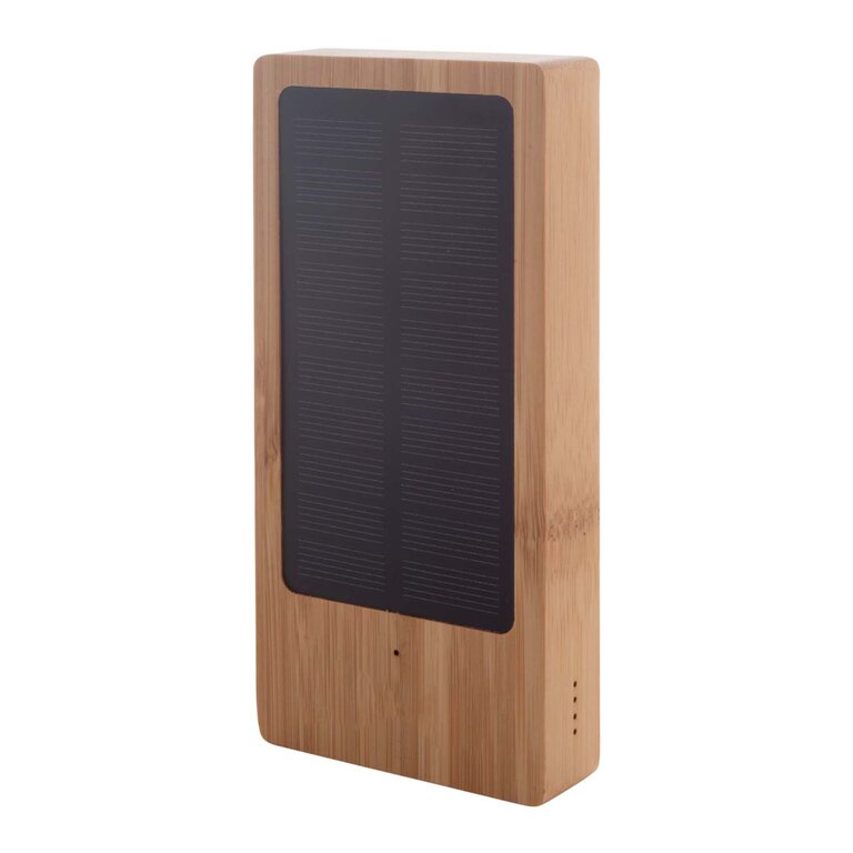 Batterie solaire personnalisée 8000 mAh en bambou - Fuda | pandacola - 1