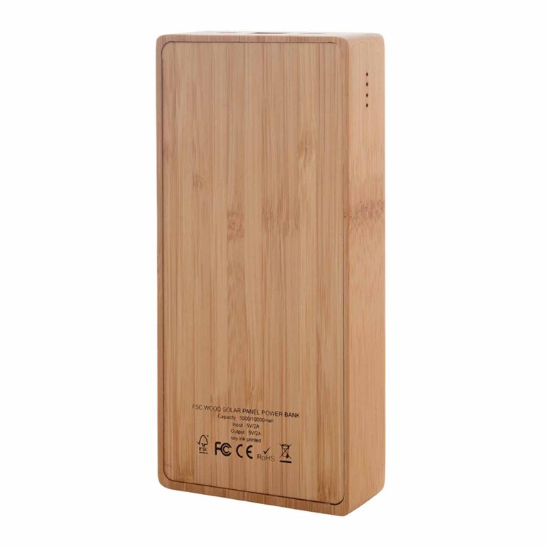 Batterie solaire personnalisée 8000 mAh en bambou - Fuda | pandacola - 2