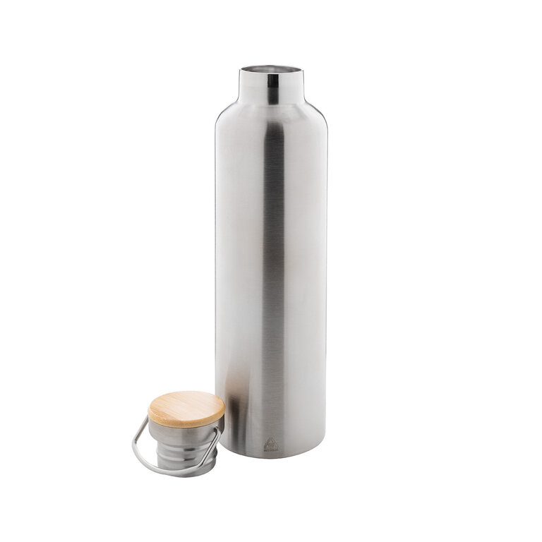 Bouteille isotherme personnalisée en acier et bambou 1L - Helsinki Recyclé | pandacola - 3