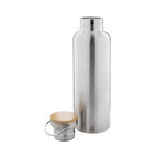 Bouteille isotherme personnalisée en acier et bambou 750 ml - Helsinki Recyclé | pandacola - thumb - 1