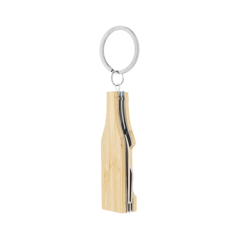 Porte-clés décapsuleur en bambou personnalisé - Brentona | pandacola - 3