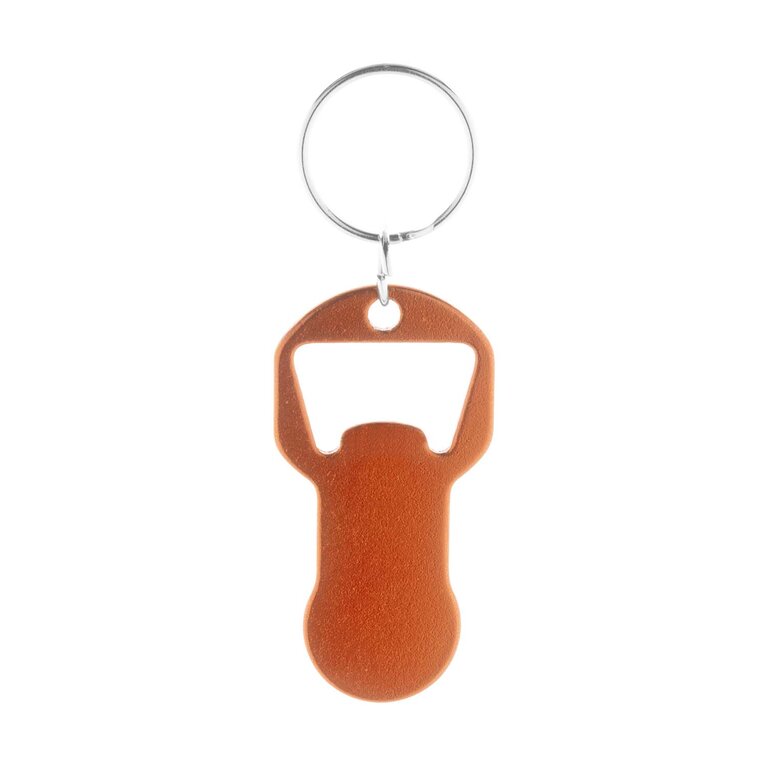 Porte-clés jeton personnalisé en aluminium recyclé avec décapsuleur - Plaka | pandacola - 1