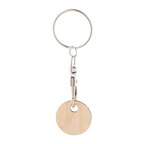 Porte-clés personnalisable avec jeton en métal détachable - Euromarket Wood | pandacola - thumb