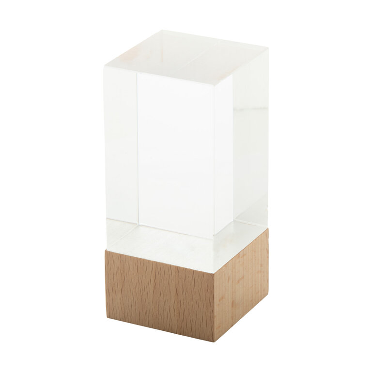 Trophée en verre et bois personnalisé - Kayne Cube | pandacola - 1