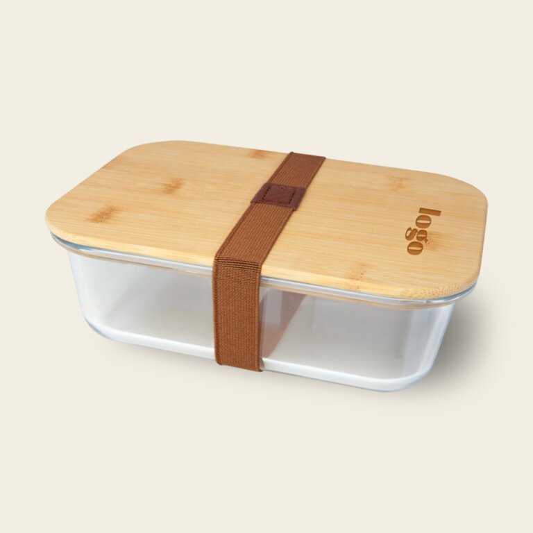 Lunch box personnalisée en verre et bambou 1L - Losi | pandacola