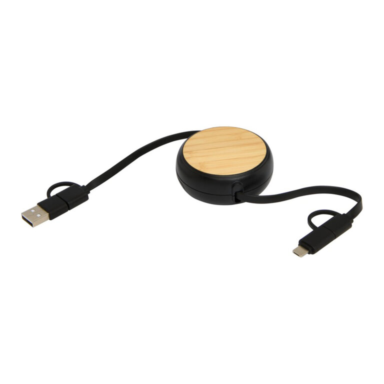 Câble de charge personnalisé 45W - Ontaria Enrouleur Bois | pandacola - 1