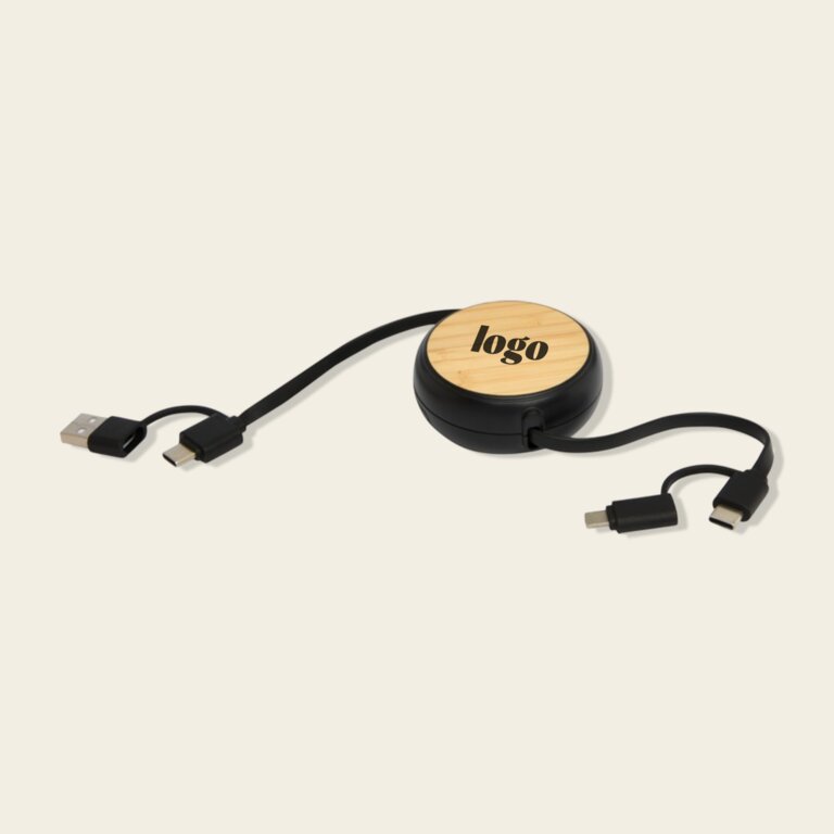 Câble de charge personnalisé 45W - Ontaria Enrouleur Bois | pandacola