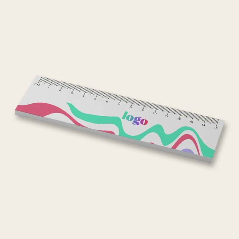 Mémos recyclés avec règle personnalisés 15 cm - Rigillo | pandacola