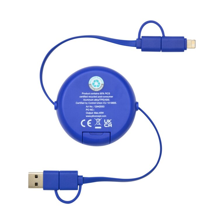 Câble de charge personnalisé 45W - Ontaria Enrouleur Alu | pandacola - 4