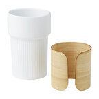 Mug personnalisé en céramique cannelé et bambou - Colrau | pandacola - thumb - 1