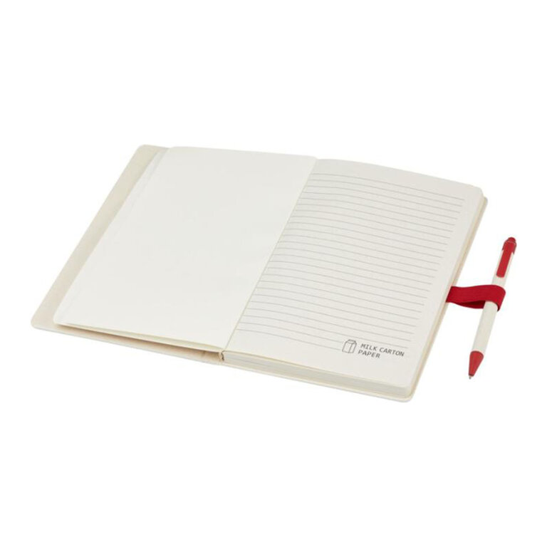 Carnet A5 personnalisé en carton de lait recyclé 160 pages lignées - Milky Style | pandacola - 3