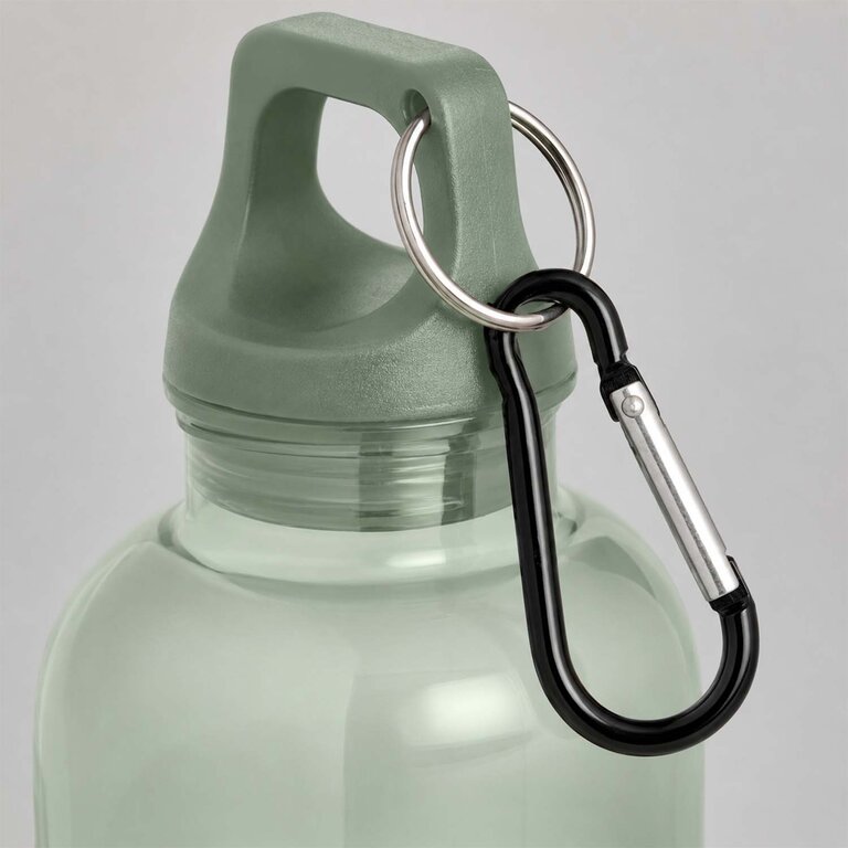 Bouteille personnalisée transparente en PP recyclé avec mousqueton 400 ml - Honvoi | pandacola - 3