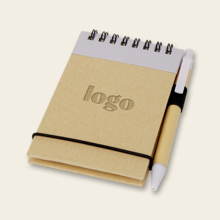 Bloc-notes personnalisé 80 pages lignées avec stylo bille - Papyrus 2 | pandacola