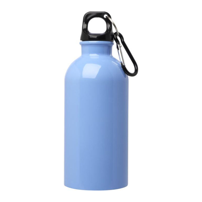 Gourde personnalisée en acier recyclé avec mousqueton 400 ml - Aregon | pandacola - 2