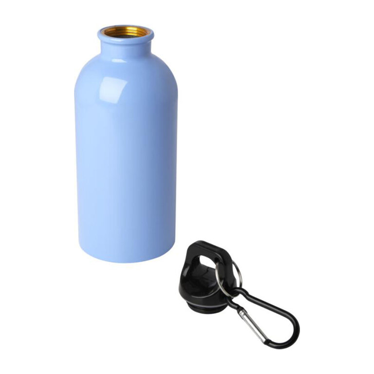 Gourde personnalisée en acier recyclé avec mousqueton 400 ml - Aregon | pandacola - 3
