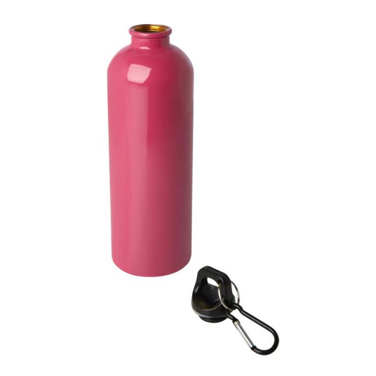 Gourde personnalisée en acier recyclé avec mousqueton noir 750 ml - Aregon Black | pandacola - 2