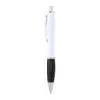 Stylo bille publicitaire corps blanc et grip couleur ABS recyclé - Nash White Recyclé | pandacola - thumb - 1