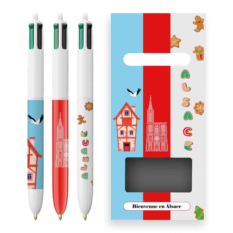 Pack 3 4 couleurs personnalisé BIC® - Alsace | pandacola