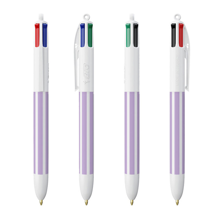 Stylo bille personnalisé BIC® - 4 Couleurs Rayures | pandacola - 3