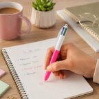 Stylo bille 4 couleurs publicitaire rose BIC® - 4 Couleurs Octobre Rose | pandacola - thumb - 2
